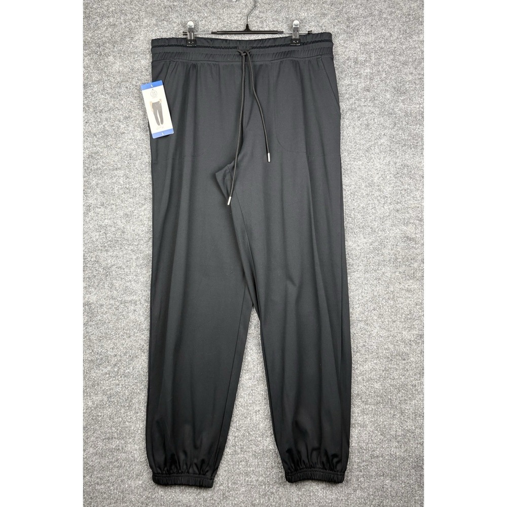Sage Collective Women's Stretch Relaxed Jogger with Pockets, Black, Large New